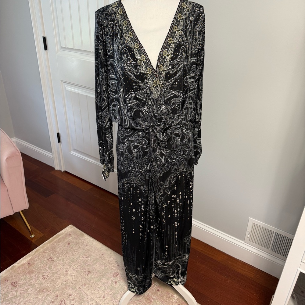 Camilla split front twist dress